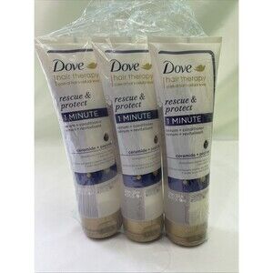 3 Dove Hair Therapy RESCUE & PROTECT 1 MIN Serum + Conditioner Strengthens NEW!!